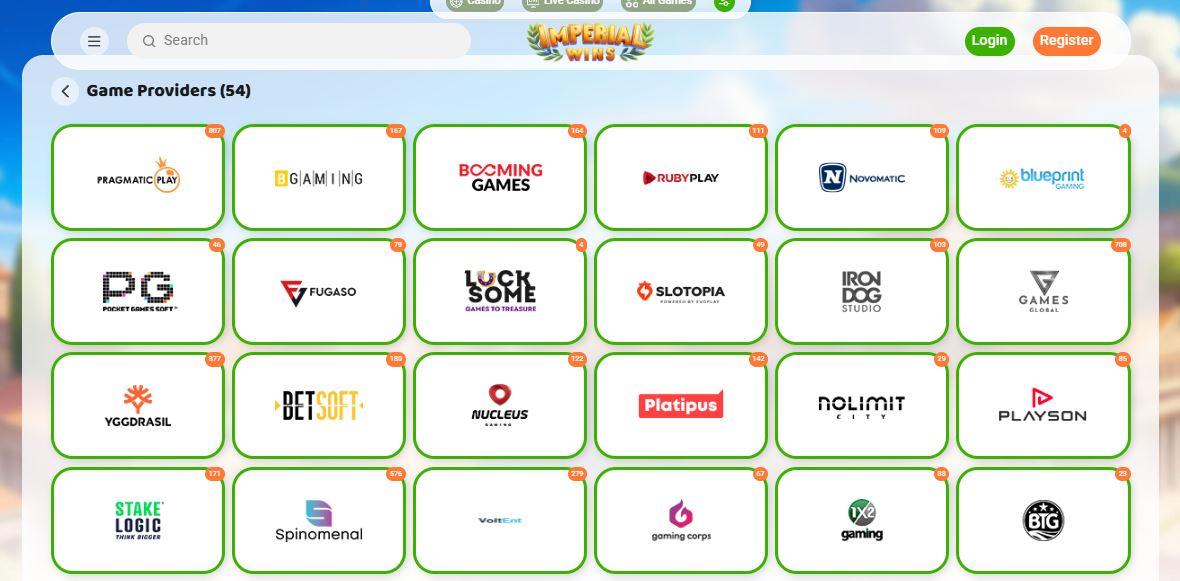Choose games by provider