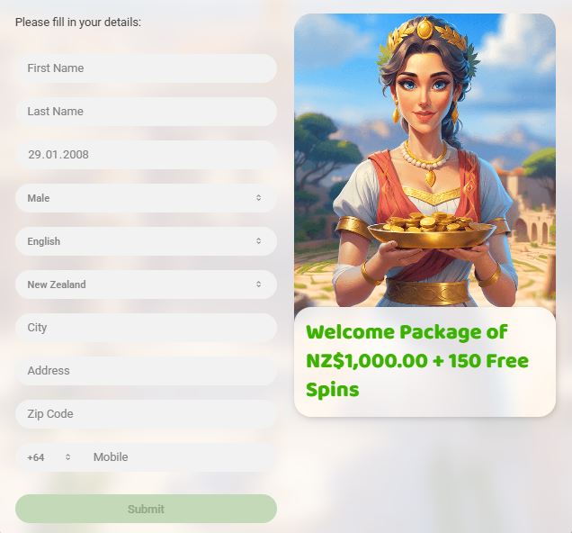 Enter personal and address details